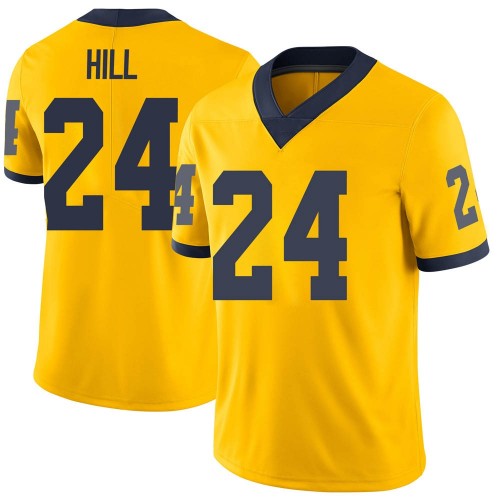 Lavert Hill Michigan Wolverines Men's NCAA #24 Maize Limited Brand Jordan College Stitched Football Jersey PLB3154AK